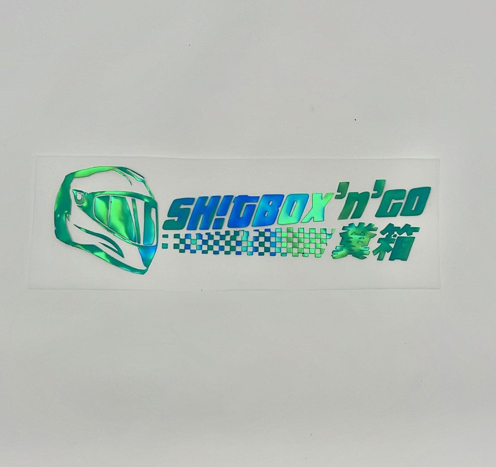 Decal Vinyl Holographic Shitbox And Go
